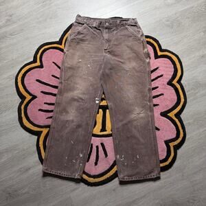 Vintage Y2K Carhartt Dungaree Fit Distressed Carpenter Work Pants 31x30 Brown